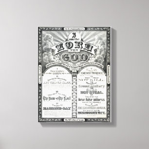 The Ten Commandments 1876 Vintage Poster Restored Canvas Print