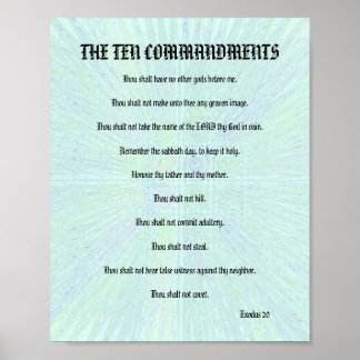The Ten Commandments - Aqua Splash Poster