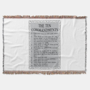 The Ten Commandments Bible Throw Blanket