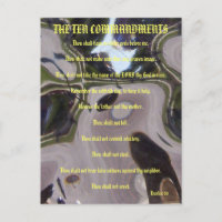 The Ten Commandments Brown Glass Postcard
