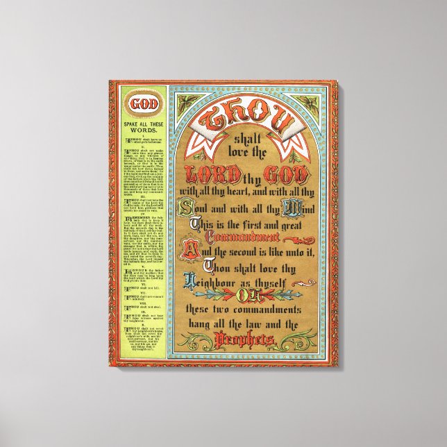 The Ten Commandments Canvas Print (Front)