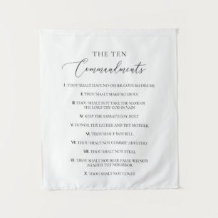 The Ten Commandments Christian Bible Verse Church Tapestry