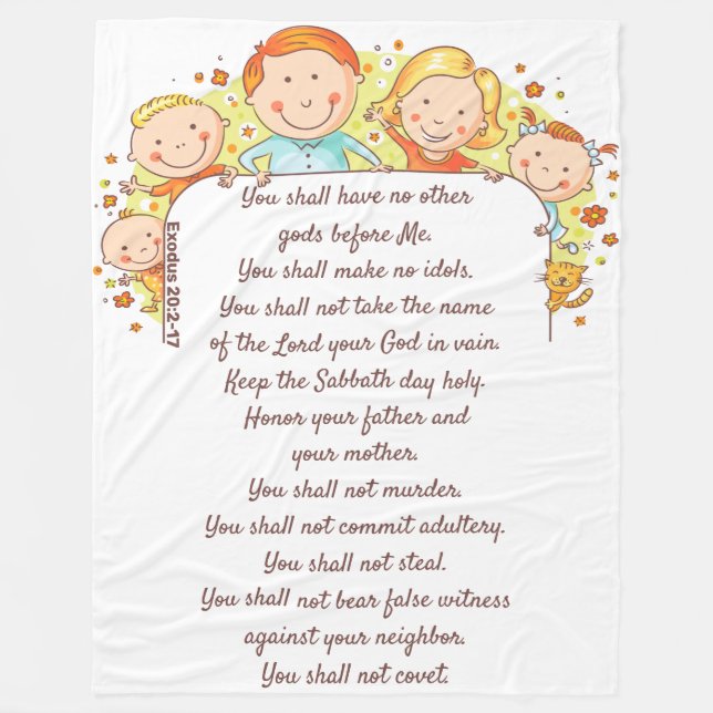 The Ten Commandments - Fleece Blanket, 60"x80" (Front)