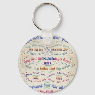 The Ten Commandments keychain