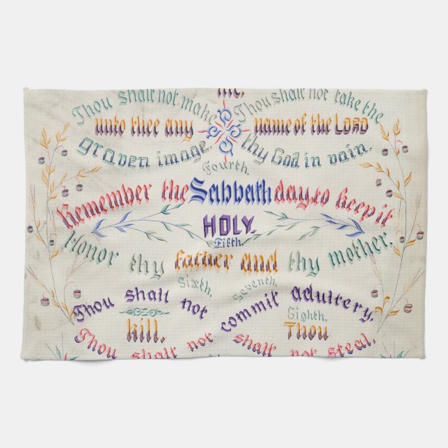 The Ten Commandments Kitchen Towel (Horizontal)