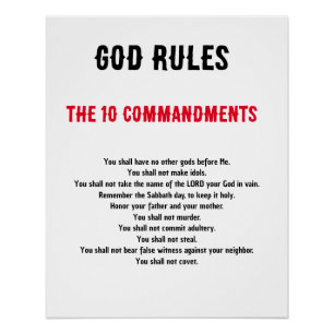 THE TEN COMMANDMENTS' KJV POSTER