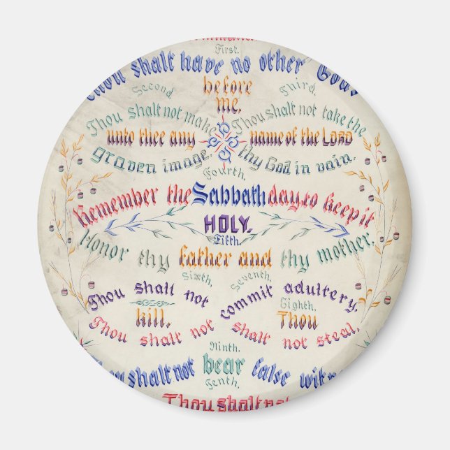 The Ten Commandments magnets (Front)