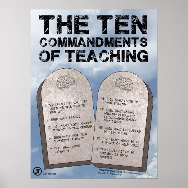 The Ten Commandments of Teaching Poster (Front)