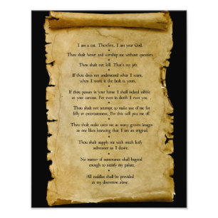 The Ten Commandments of The Cat Photo Print