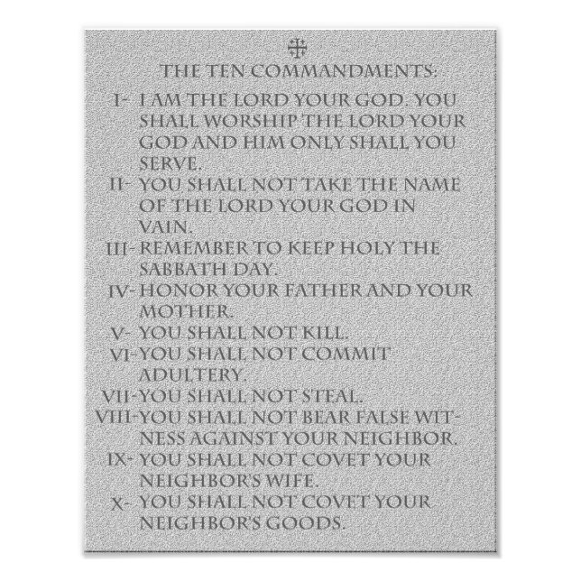The Ten Commandments Photo Print (Front)