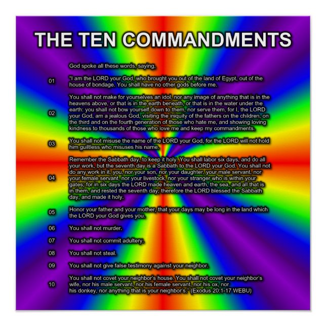 The Ten Commandments Poster (Front)