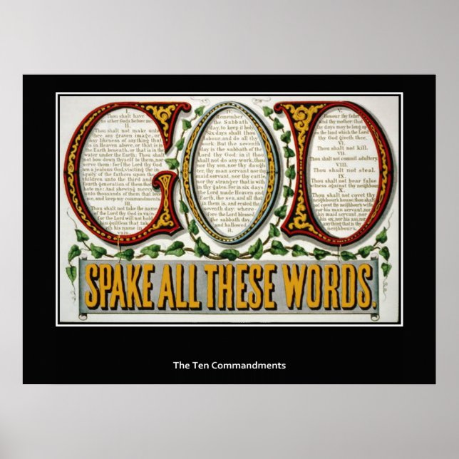 The Ten Commandments Poster Print (Front)