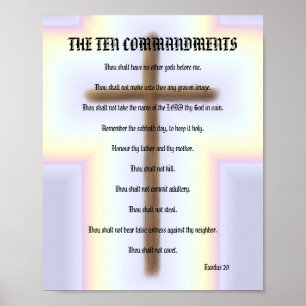 The Ten Commandments - Rainbow Cross Poster