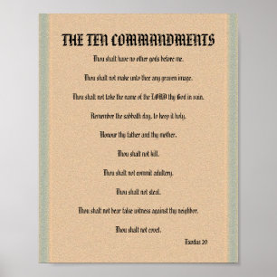 The Ten Commandments - Stone Column Poster