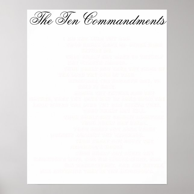 The Ten Commandments Subtle Poster (Front)