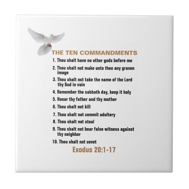 The Ten Commandments  Tile (Front)