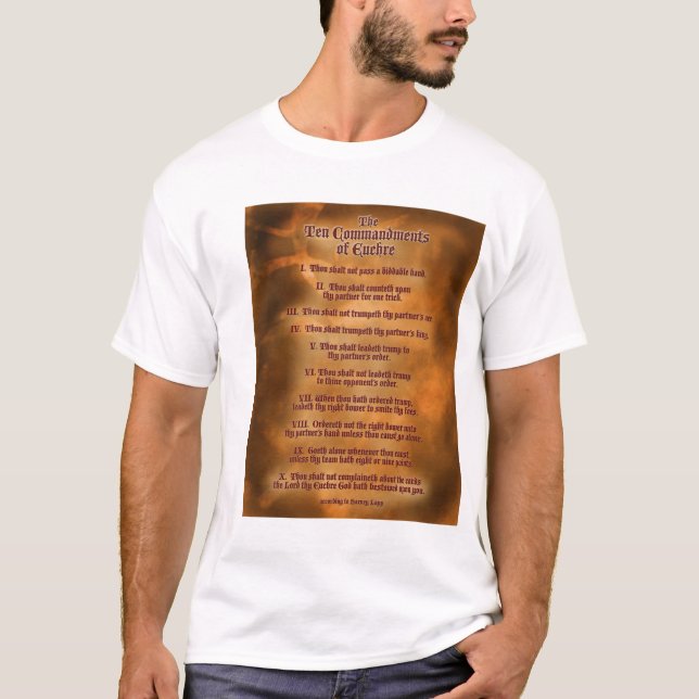 The Ten Commdments of Euchre T-Shirt (Front)