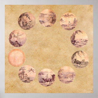 The Ten Oxherding Zen Poster