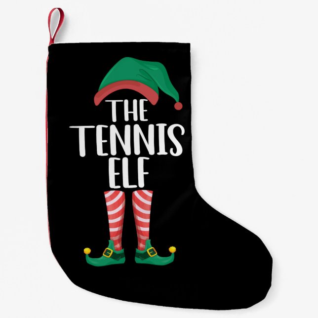 The Tennis Elf Matching Family Group Christmas Small Christmas Stocking (Front)