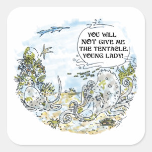 The Tentacle square stickers