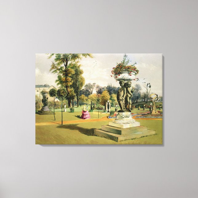 The Terrace Garden, Woburn Abbey (chromolitho) Canvas Print (Front)
