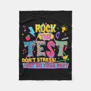 The Test Dont Stress Motivational Teacher Testing Fleece Blanket