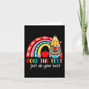 The Test Funny Teacher Testing Day Rainbow Gnomes Card