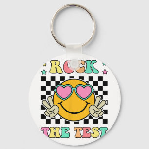 The Test Groovy Happy Testing Day For Teacher Stud Keychain