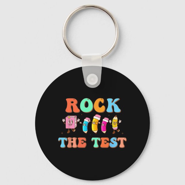 The Test Happy Testing Day For Teacher Student  Keychain (Front)