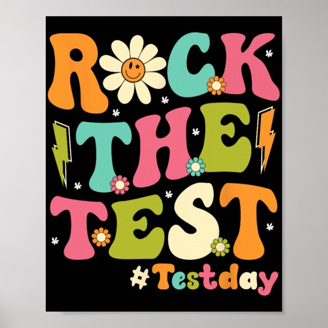 The Test Retro Groovy Teacher Test Day Testing Day Poster (Front)