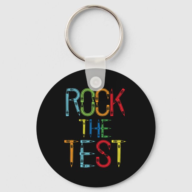 The Test Teacher Test Day Funny Testing Day Teache Keychain (Front)