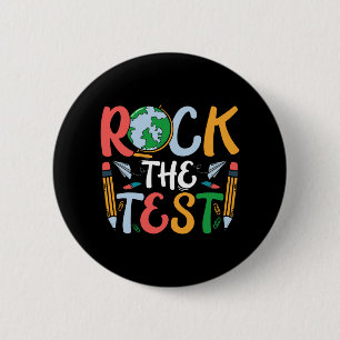 The Test Teacher Test Day Testing Day Funny Teache 2 Inch Round Button