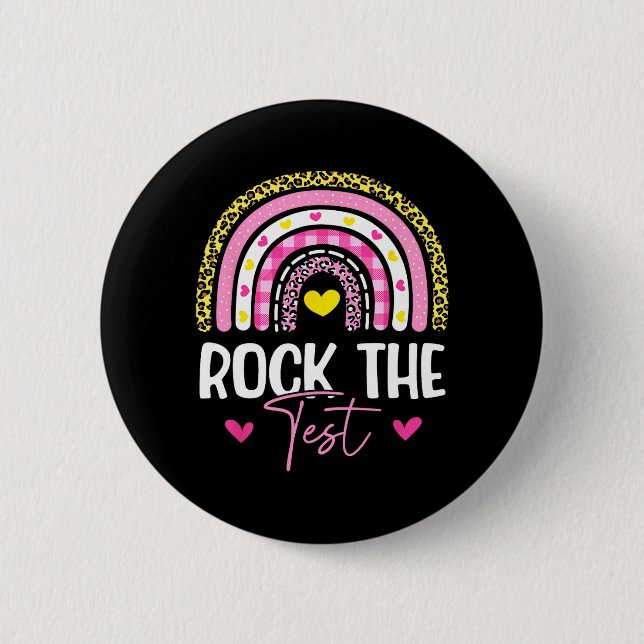 The Test Teacher Test Day Testing Day Funny Teache 2 Inch Round Button (Front)