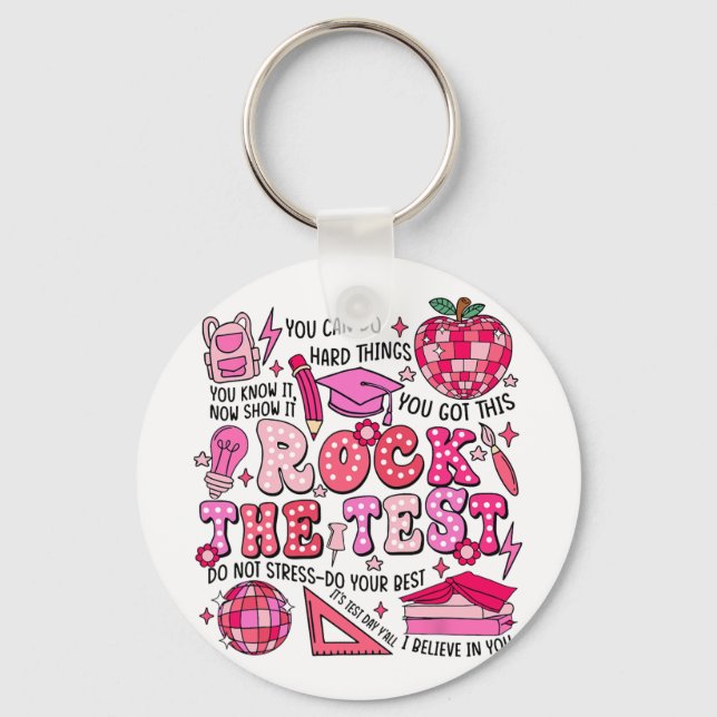 The Test Testing Day Don't Stress Do Your Best Tea Keychain (Front)