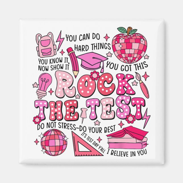 The Test Testing Day Don't Stress Do Your Best Tea Magnet (Front)