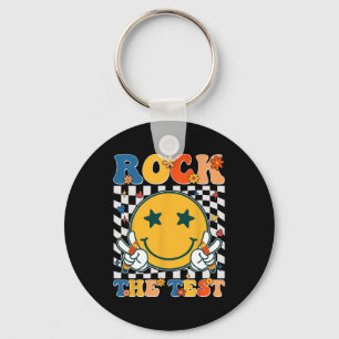 The Test Testing Day Retro Groovy Teacher Student Keychain