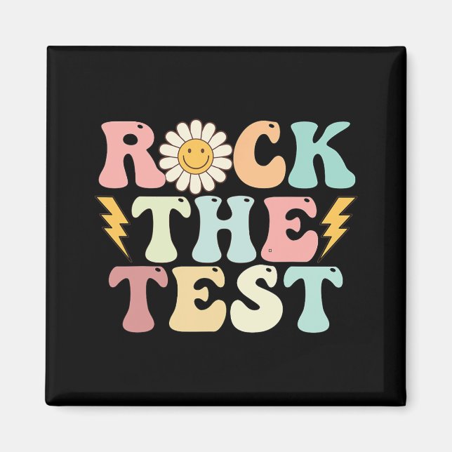 The Test Testing Day Retro Groovy Teacher Test Day Magnet (Front)