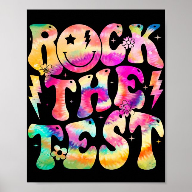 The Test Testing Day Retro Hippie Motivational Tea Poster (Front)