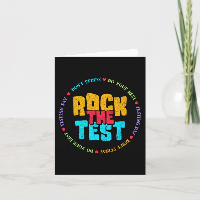 The Test Testing Day Retro Motivational Teacher St Card (Front)