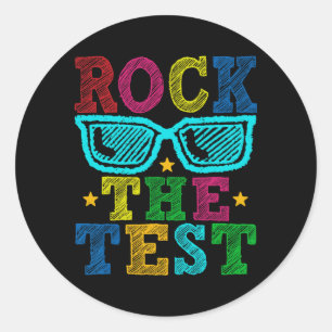 The Test Testing Day Retro Motivational Teacher St Classic Round Sticker