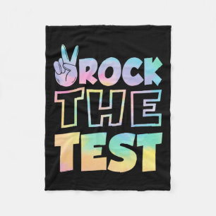 The Test Testing Day Retro Motivational Teacher St Fleece Blanket