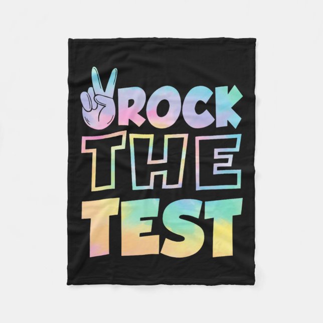 The Test Testing Day Retro Motivational Teacher St Fleece Blanket (Front)