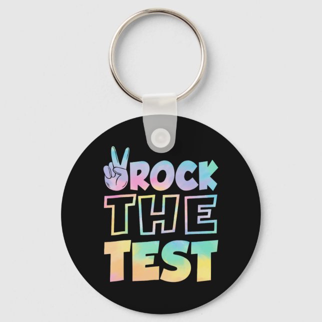 The Test Testing Day Retro Motivational Teacher St Keychain (Front)