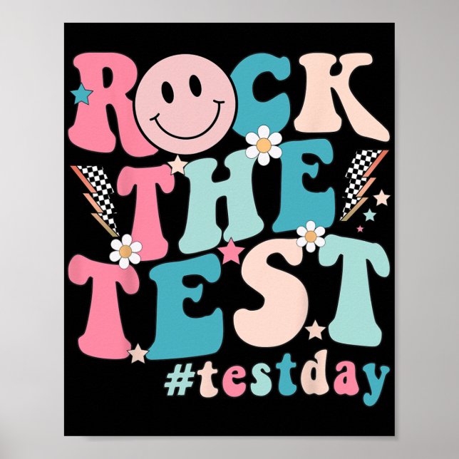 The Test Testing Day Retro Motivational Teacher St Poster (Front)
