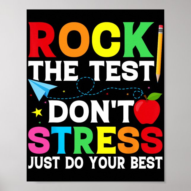 The Test Testing Day Retro Motivational Teacher St Poster (Front)