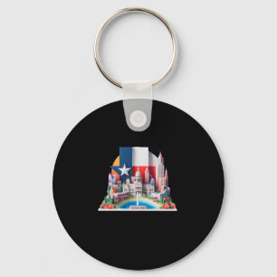 The Texas City In Usa Sticker Keychain
