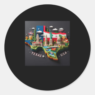The Texas State In Usa Sticker