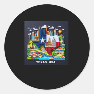 The Texas State In Usa Sticker1  Classic Round Sticker