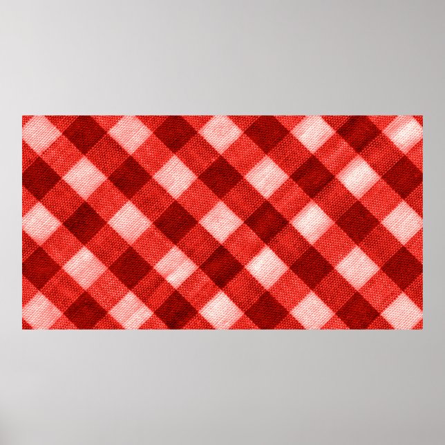 The texture of the bright red of binding gingham f poster (Front)