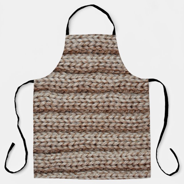the texture of the plain knitted fabric , brown apron (Front)